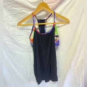 Onzie black and colorful top medium large